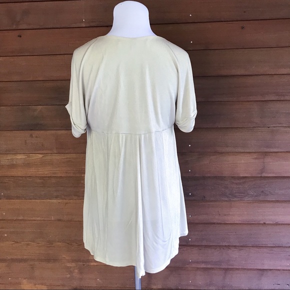 DVF metallic gold draping neck stretchy top, M. - Picture 6 of 6